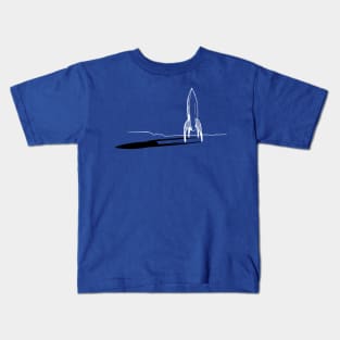 Super Retro Classic Rocket Line Art T-Shirt Kids T-Shirt